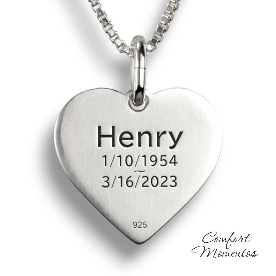 Fingerprint Heart Necklace - Silver