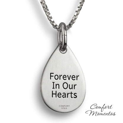 Pawprint Teardrop Necklace - Silver