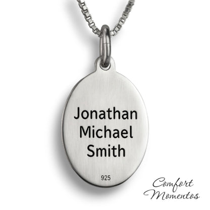 Fingerprint Oval Necklace - Gold