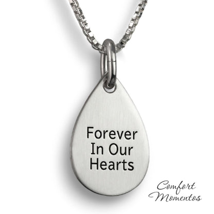 Silver Fingerprint Teardrop Necklace