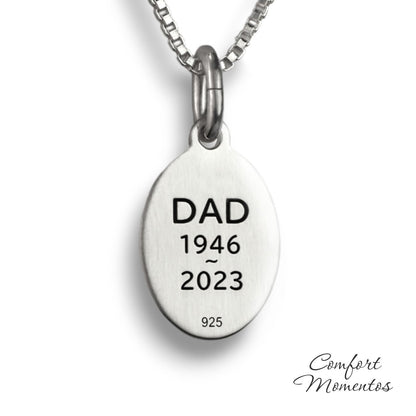 Fingerprint Oval Necklace - Silver [Small]